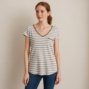 Andrew Charles Blue White Striped Sequined SZ XS